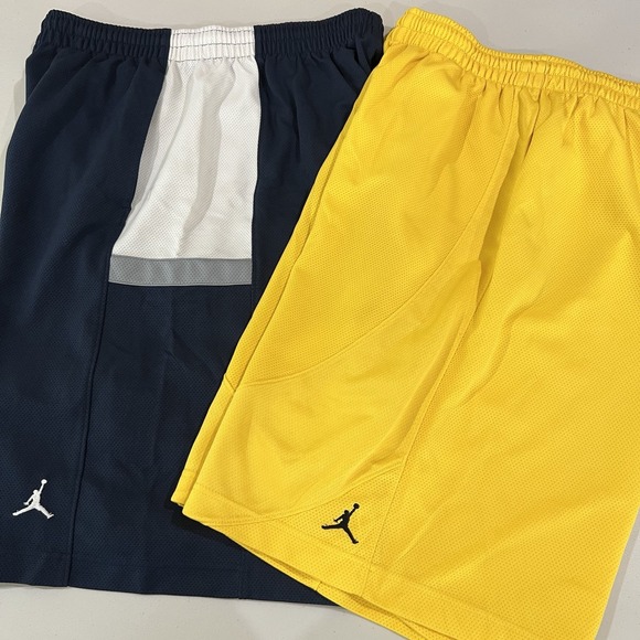 Lot Of 2 Vintage Y2K Jordan Basketball Shorts || Size Large Baggy Shiny - Picture 1 of 9